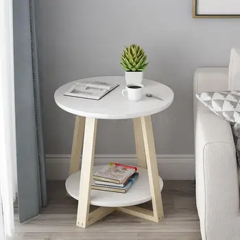 

Nordic coffee table simple modern small apartment living room sofa side table home bedroom round table mobile coffee table