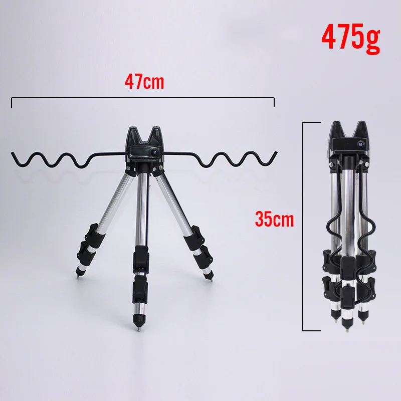

Telescopic Tripods Holder Stand Fishing Rod Silver Accessories Aluminum Alloy