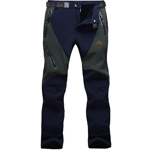 Men Navy WOLFONROAD Новые Зимние флисовые термо брюки мужские водонепроницаемые брюки уличные спортивные брюки походные брюки 5XL размера плюс брюки - Цвет: Men Navy