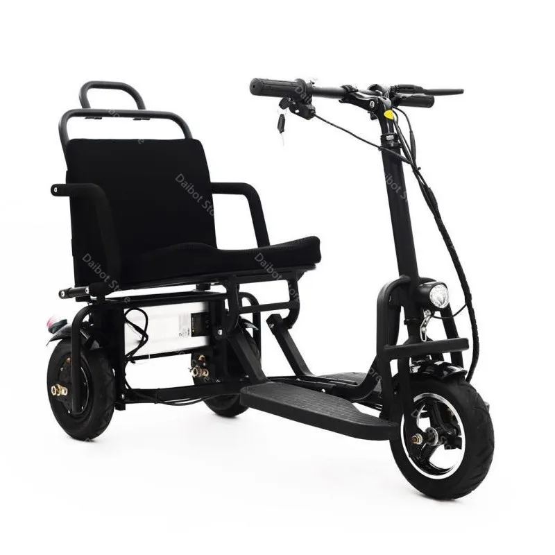 10 Inch Electric Tricycle Scooter Three Wheels Electric Scooters 36V48V 300W350W DisabledElderly Folding Electric Scooter (27)