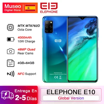 Перейти на Алиэкспресс и купить ELEPHONE E10 смартфон с 6,5-дюймовым дисплеем, восьмиядерным процессором, ОЗУ 4 Гб, ПЗУ 64 ГБ, 48 МП, Android 10