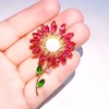 Luxury Pink Zircons Brooch for Women Fashion Flower Brooches Pins Colorful Crystal Sunflower Broach Jewelry broche femme bijoux ► Photo 3/6