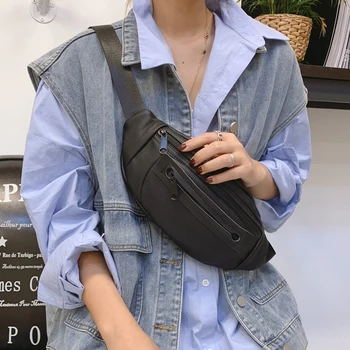 

women's waist bag the purse is female Black fanny packs Phone pouch Chest bag on a belt Handbag Money Teenager's Travel Wallet