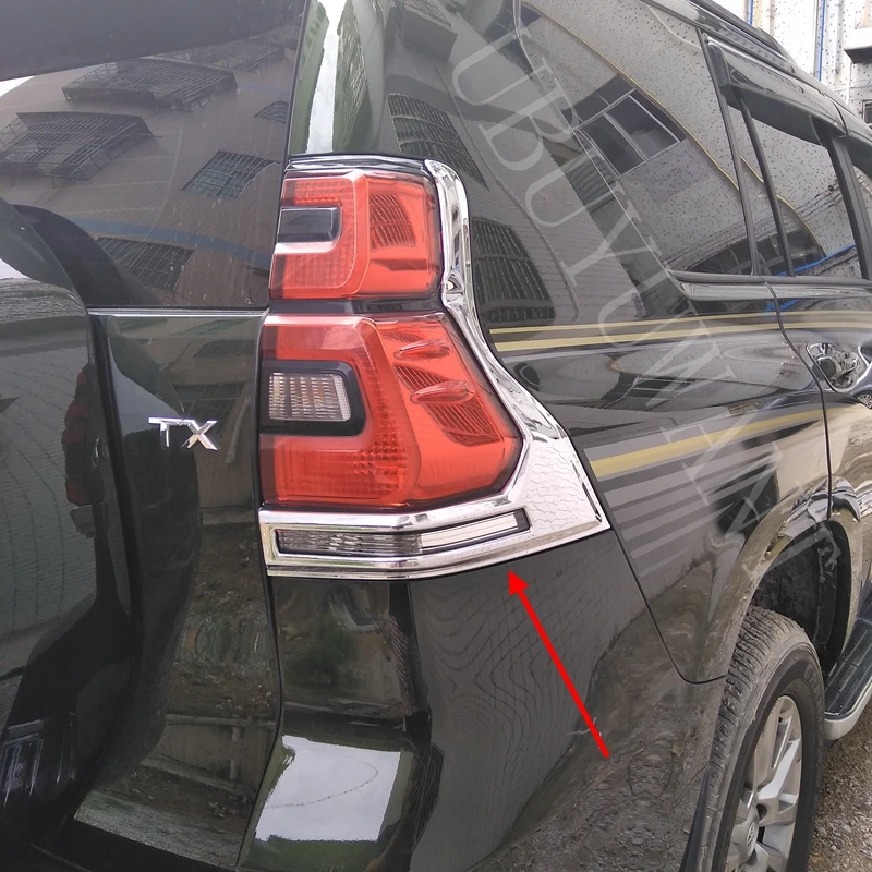 

For Toyota Land Cruiser Prado FJ 150 120 2018 201 ABS Chrome accessories plated Rear Light Lamp Cover Trim Tail Light Cover 2pcs