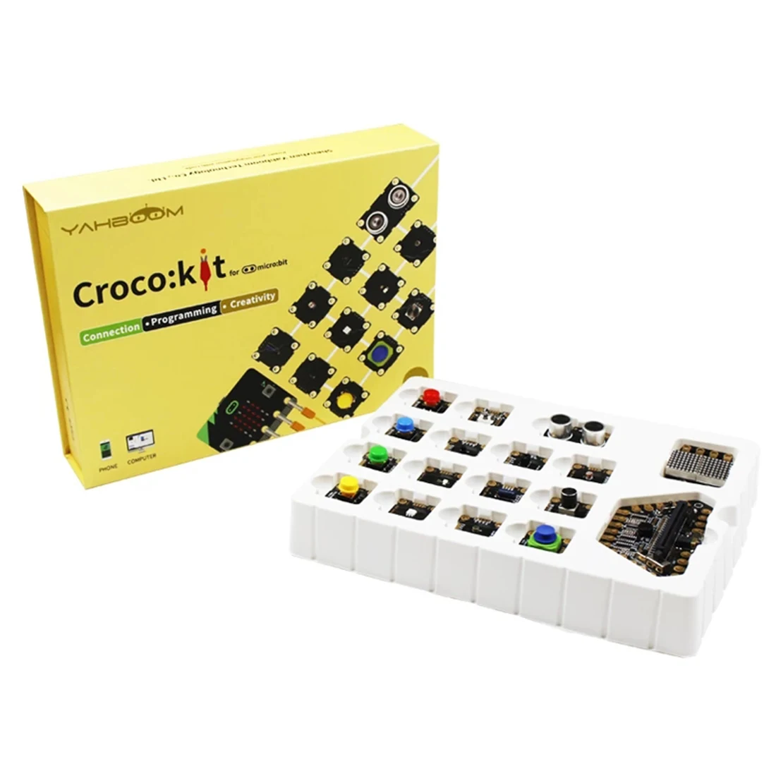 Kids Intelligent Gift Programmable Robot Sensor Starter Kit Steam Education Board Expansion Board for Micro:bit(Including Board) Kids Intelligent Gift Programmable Robot Sensor Starter Kit Steam Education Board Expansion Board for Micro:bit(Including Board)