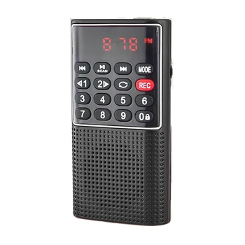 

Mini FM Pocket Radio Speaker Music Player Support TF AUX FM Recorder Function Built in Antenna