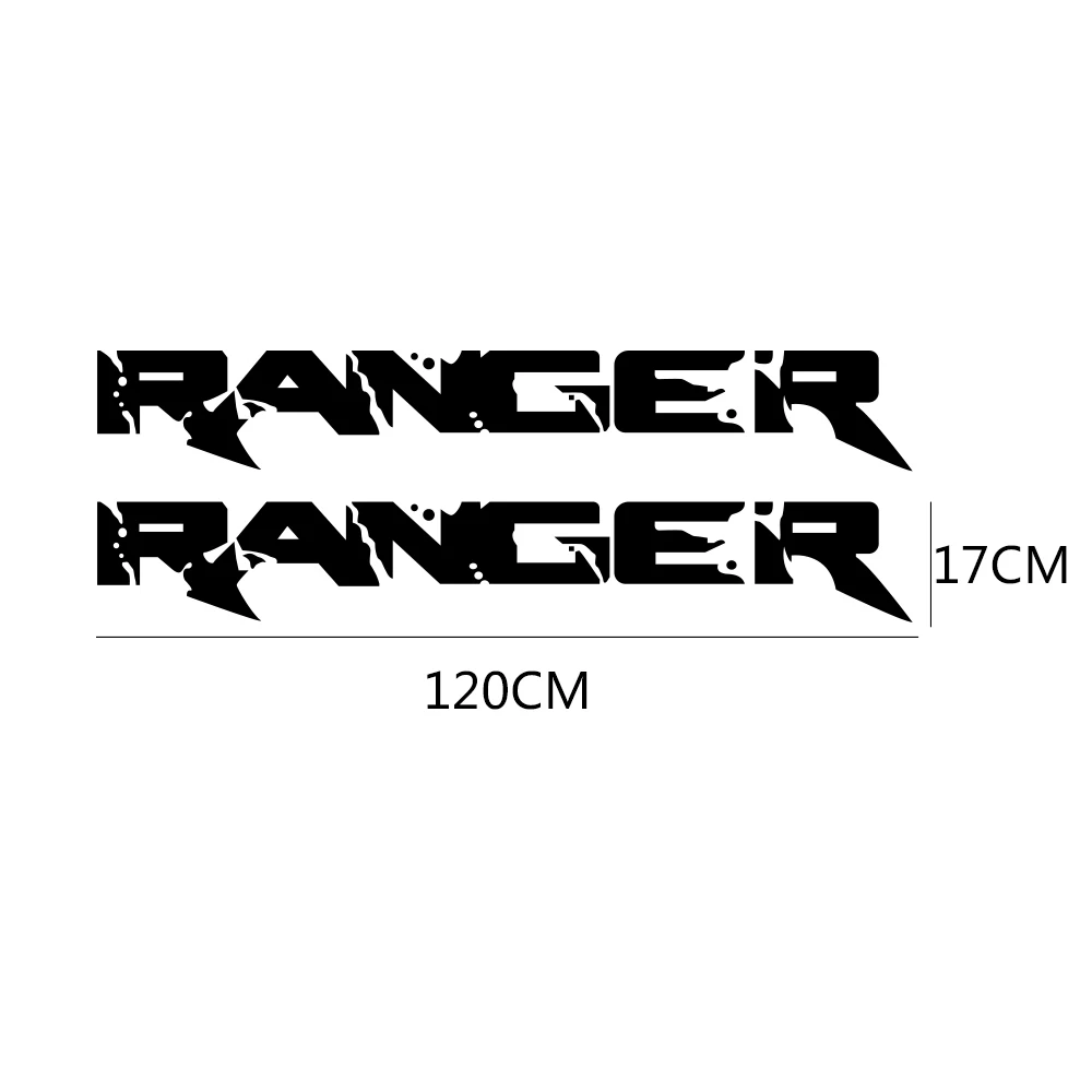 2Pcs For Ford Ranger Car Side Stickers Trunk Decoration Vinyl Film Auto Sports Styling Decals Automobile Car Tuning Accessories