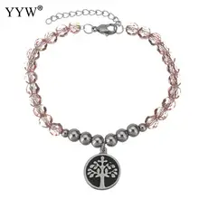 Браслеты из хрустальных бусин для женщин и мужчин, Браслеты Mujer с повязкой на руку, модные ювелирные изделия, Круглые Подвески, браслет Koraliki 56 мм 7,5 дюйма