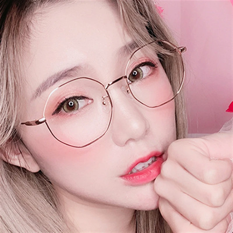 

Vintage Anti Blue light Glasses Frame Round Lens Myopia Optical Mirror Simple Metal Women Men Transparent Eyewear Frames