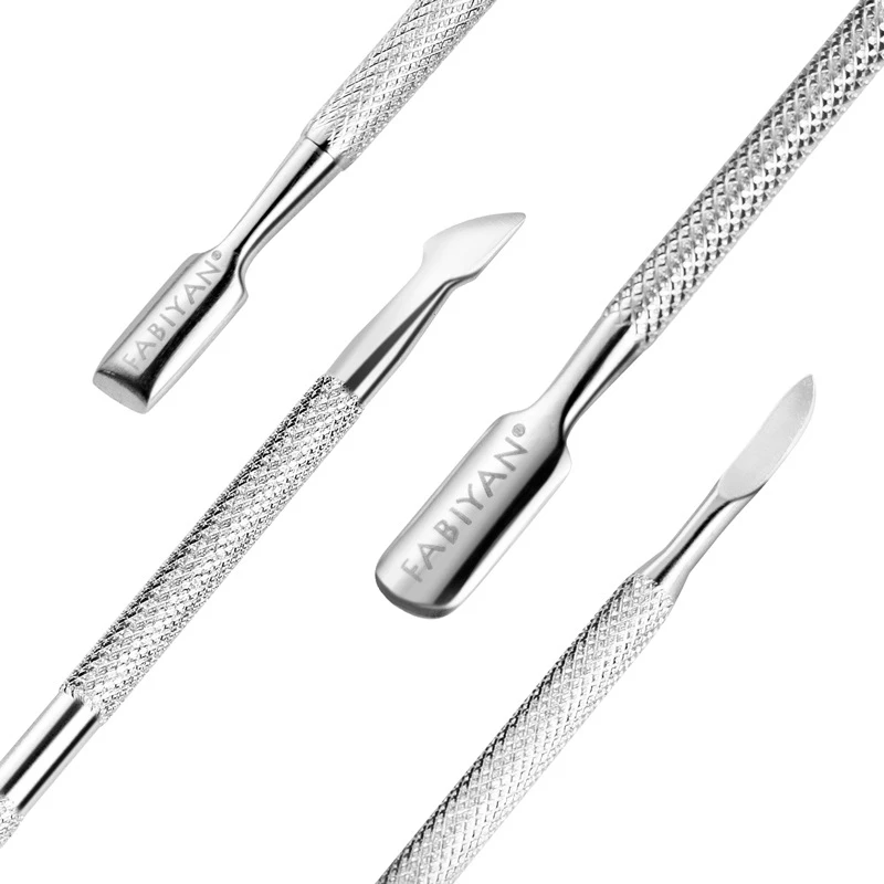 4 Style Stainless Steel Nail Cuticle Pusher Nail Art Files Gel Polish Remove Manicure Care Groove Clean Tools