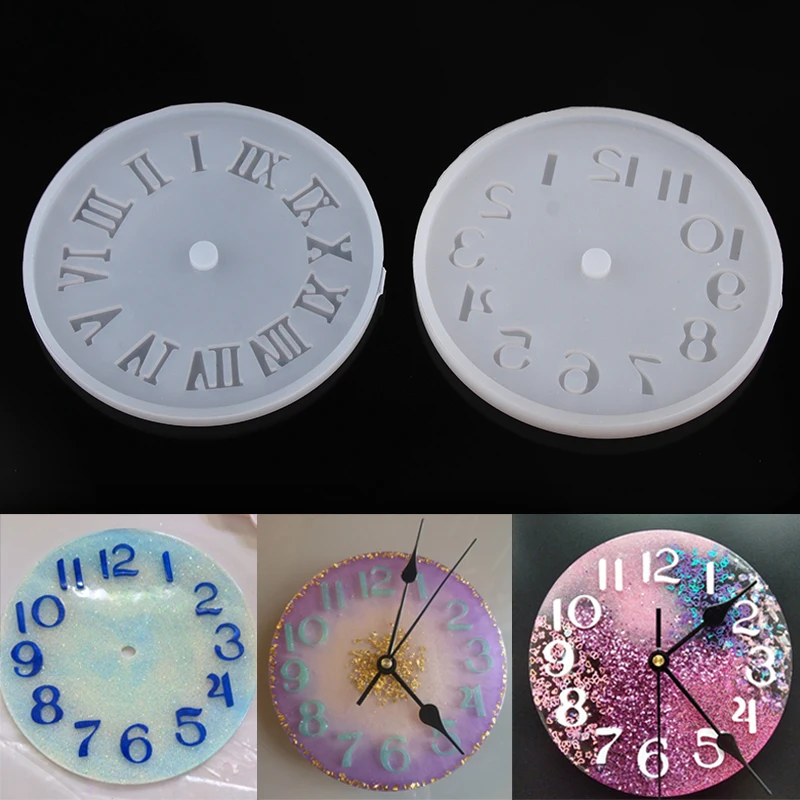 Arabic Numerals Silicone Mold Clock 10.5/15.5cm Epoxy Resin Molds Handmade Crafts For DIY Jewelry Making Finding Tools Supplies clock silicone mold diy round clock mold wall hanging decorative mirror resin epoxy mold with handmade tool