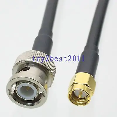 DHL/EMS 50 наборов RG58 BNC штифт SMA штифт прямой RF гибкий соединительный кабель 8 дюймов-C1