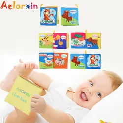 Hochets éducatifs cognitifs pour garçons et filles, nouveau né de 0 à 12 mois, livre d'animaux, jouet, anneau de dentition, livre en tissu pour nourrissons 