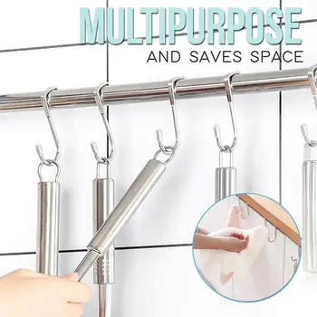 

4 304 Stainless Steel For Bathroom Kitchen Wall Hook Hook Accessories Storage Rear Wallet Double Door S-shaped W1A2