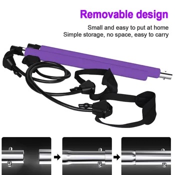 

Fitness Bodybuilding With Resistance Band Gym Elastic Toning Foot Loop Yoga Workout Pilates Bar Kit For Legs Butt Exercise Stick