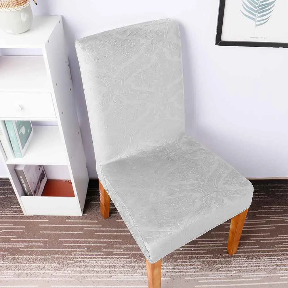 Light Gray Отель столовая стрейч эластичный половина пакет тиснение сиденье утолщенный чехол на стул декоративный защитный Универсальный Свадебная вечеринка - Цвет: Light Gray