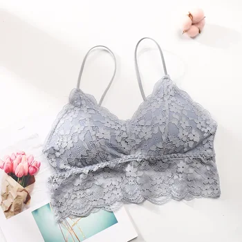 

Fashion New Lace Tank Top French Bralette Women Beauty Back Cropped Camis Top V Neck Sexy Lingerie Women Comfort Underwear