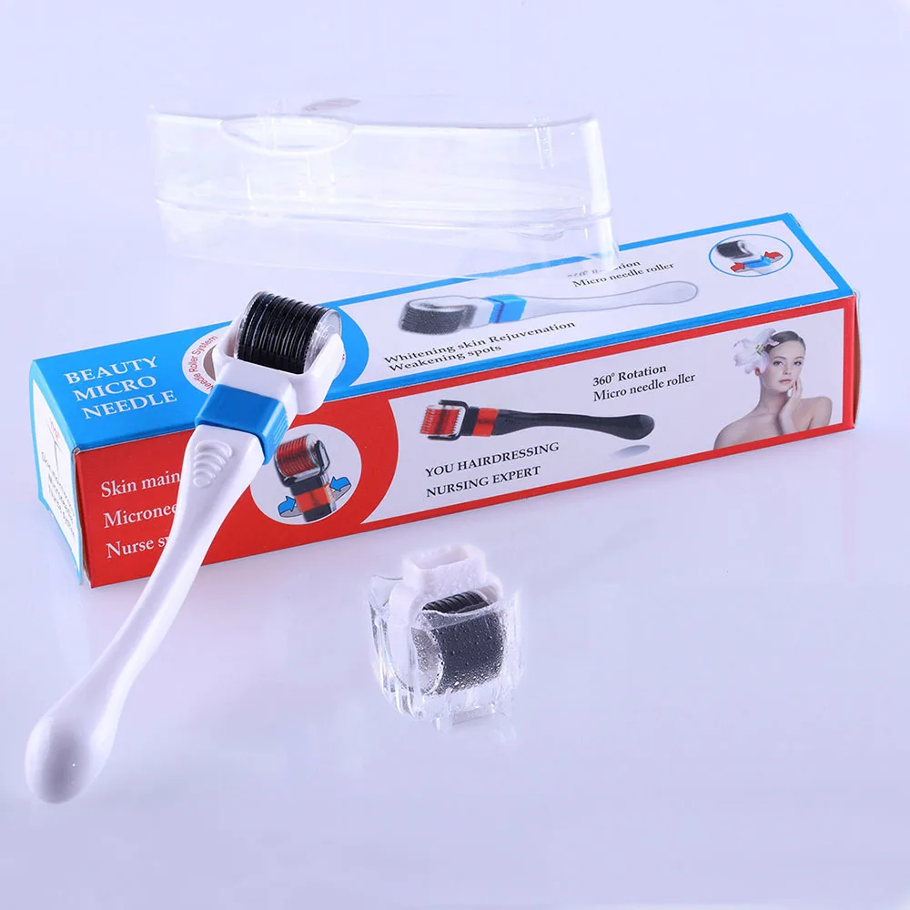 

600 Needles Dermal Roller Titanium Mezoroller Microneedle Face Roller 360 Degree Rotation Medical Therapy Skin Care Tool