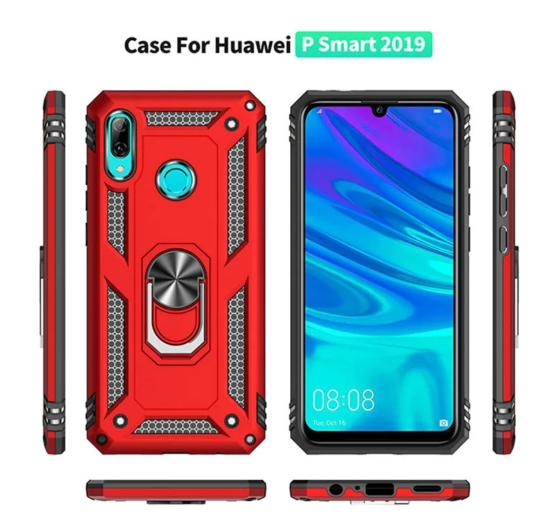 3D комбинированная Защита Чехол для huawei P Smart POT-LX3 POT-LX1 для huawei Honor 10 Lite HRY-LX2 HRY-LX1 металлическая накладка для мобильного телефона
