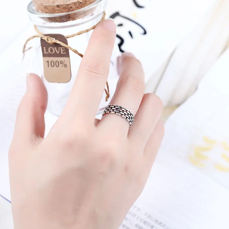 DreamySky Boho 925 пробы серебряные полые кольца для женщин ювелирные изделия ретро большие античные кольца для девочек рождественские подарки Anillos