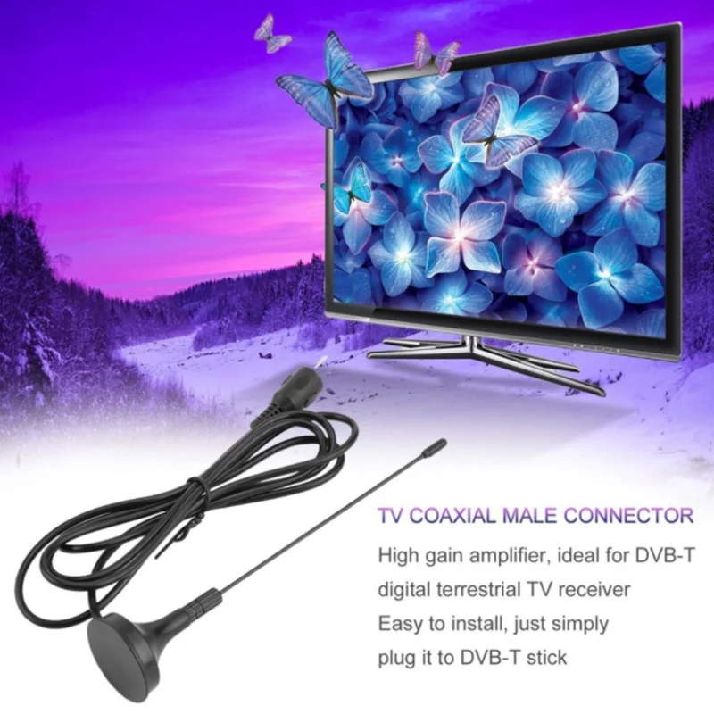 Портативный усилитель ТВ-сигнала антенна HD цифровая ТВ 5dbi DVB-T автомобильная ATSC
