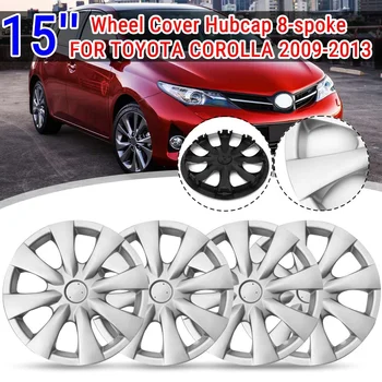 

4pcs 15" Silver Car Wheel Cover Hubcap 8-spoke FOR TOYOTA COROLLA 2009 2010 2011 2012 2013 4262102060 570-61147 61147
