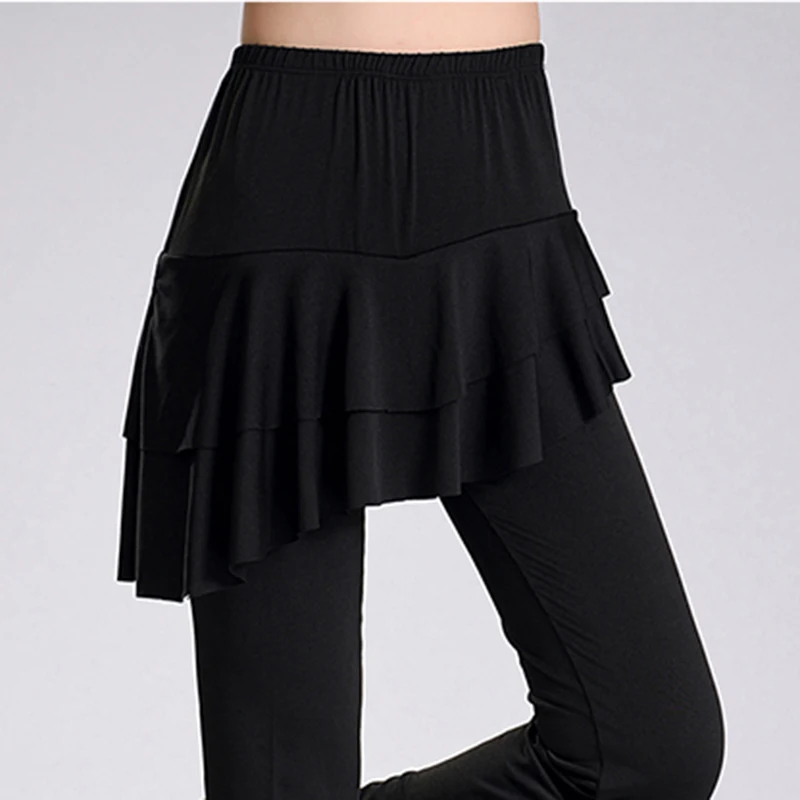 Latin Dance Skirt Women Yoga Pants Latin Dance Divided Skirt Milk Silk Fitness Square Pants Clothing dance skirt dance pants