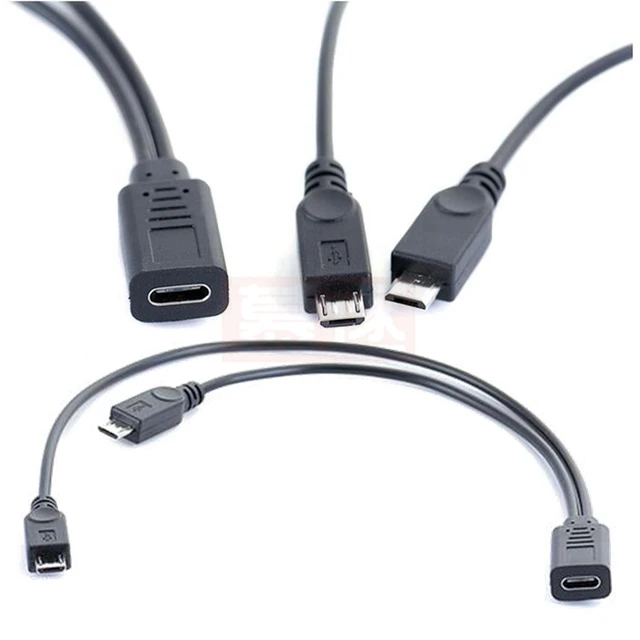 USB-C Y câble USB Type-c Femelle Connecteur aux touristes Micro Procureur Mâle  usbc 2.0 Répartiteur 1 Femelle à 2 Mâle Données Charge Extension rette -  AliExpress
