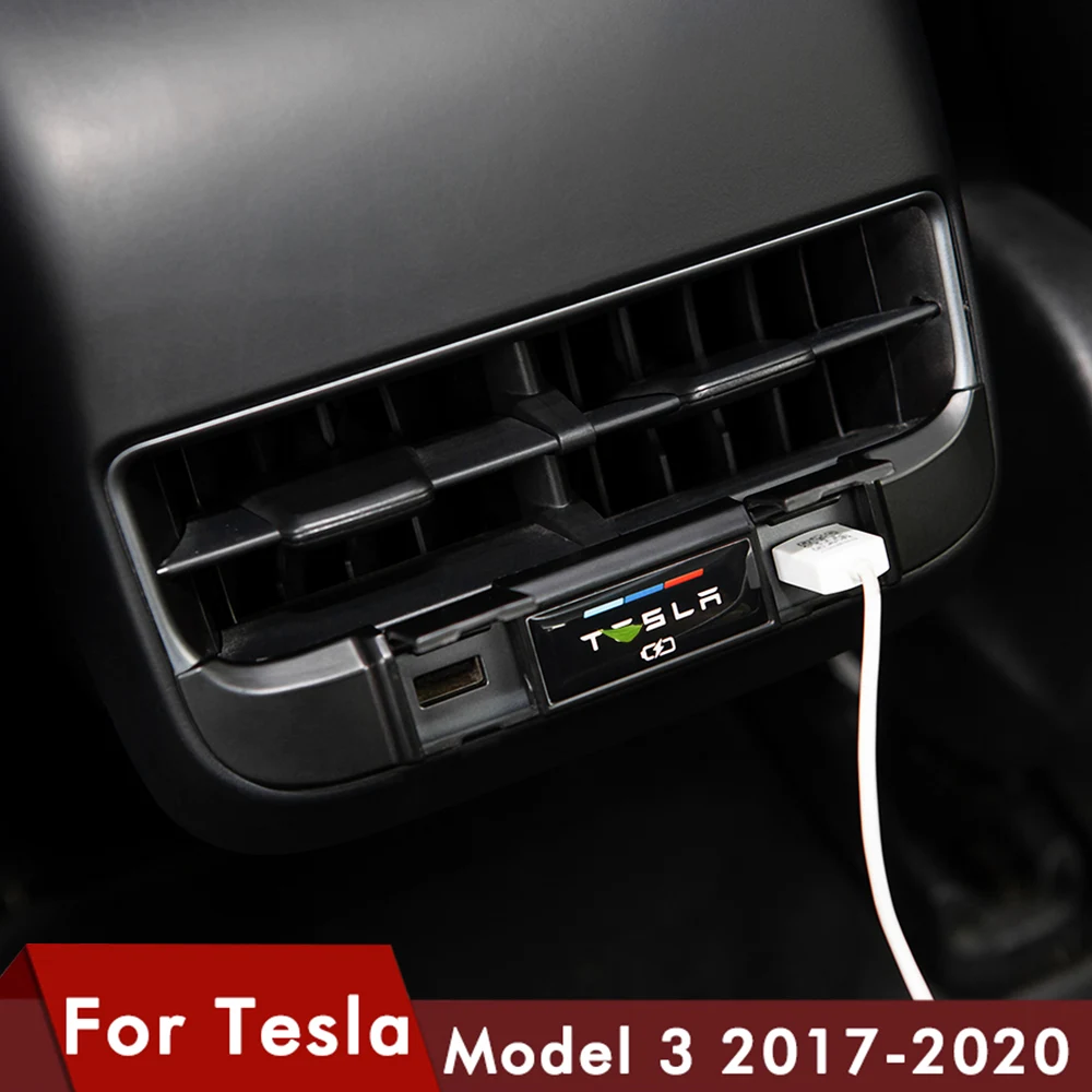 Для Tesla Model Three модифицированный задний выхлопной порт USB зарядка специальная
