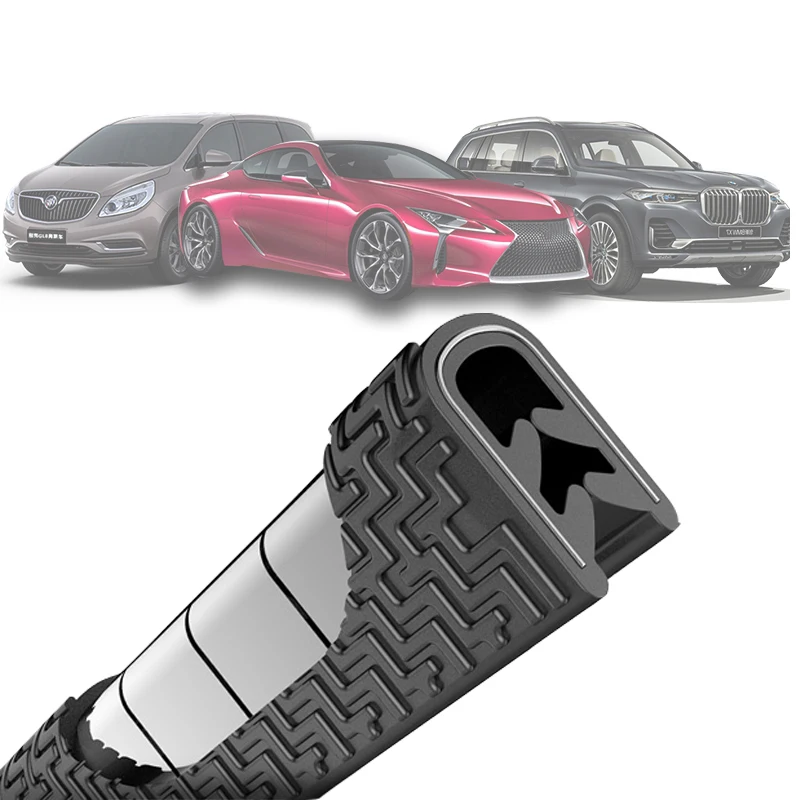 

New 5M U Shape Car Strips Sealing Scratch Protector Moulding Strip Protection Anti-rub Door Edge Rubber Strip DIY Car-styling