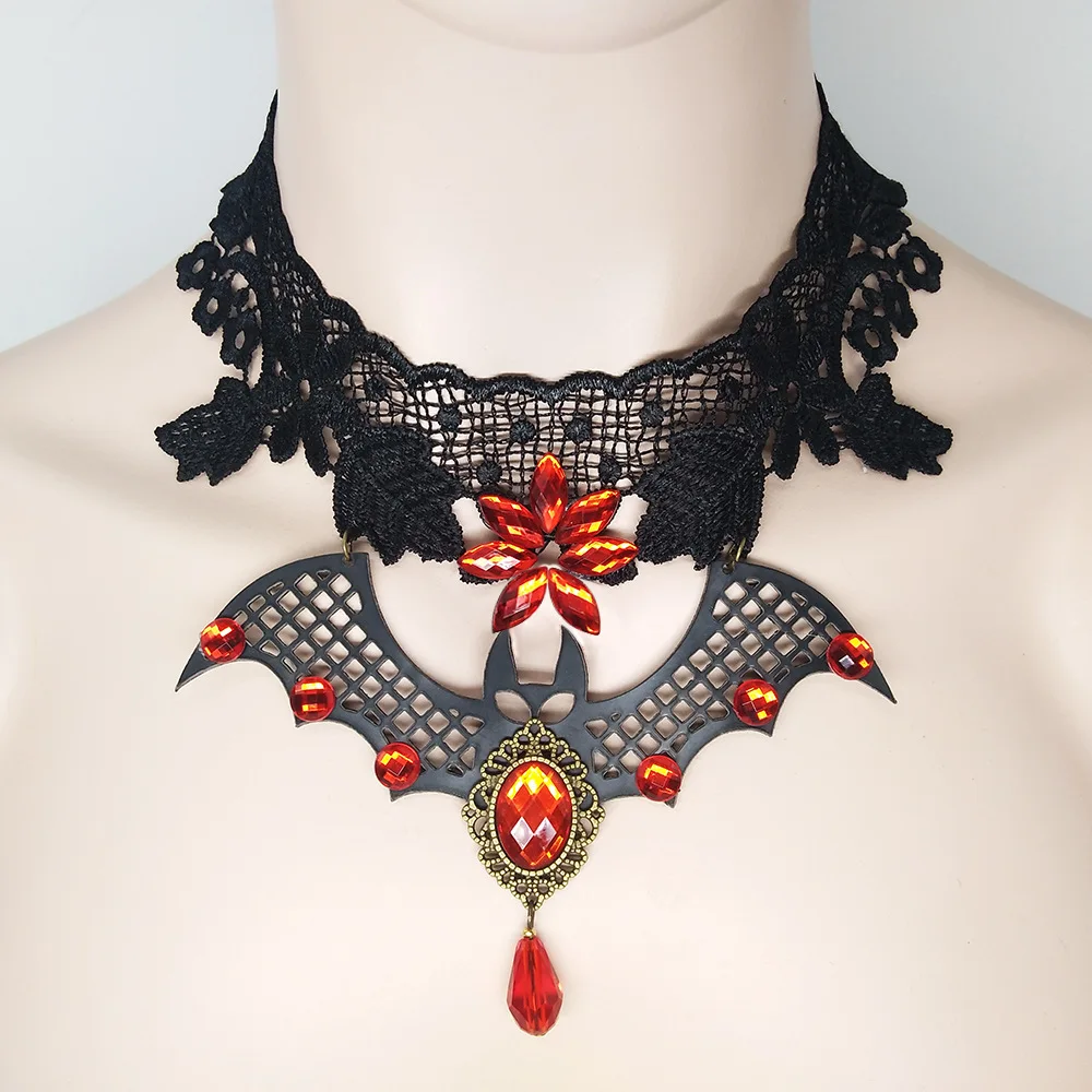 Fashion Trends Vampire Bat Necklace Goth Punk Style Clavicle Lace Best Halloween Jewelry | Украшения и аксессуары
