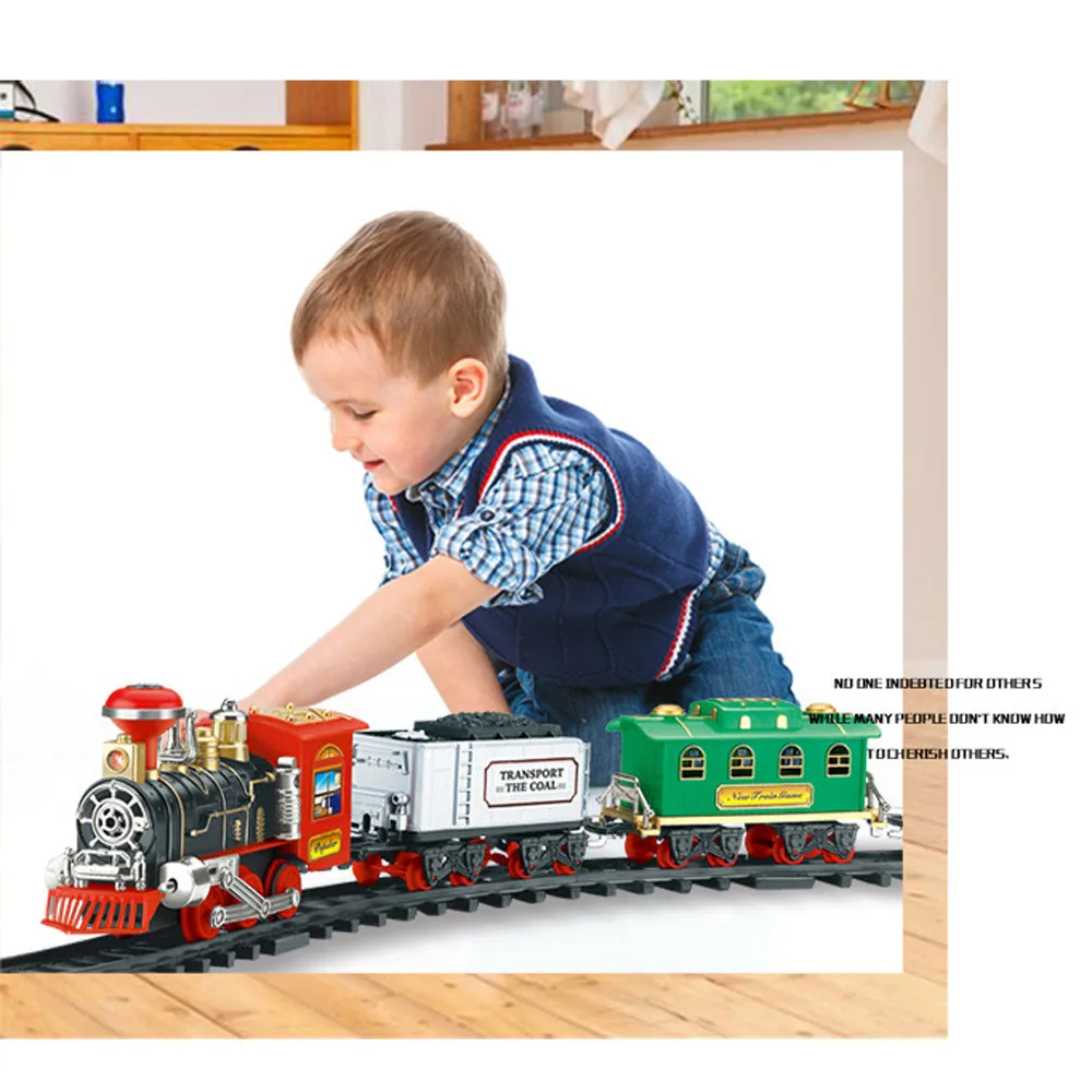 

HIINST new Remote Control Conveyance Car Electric Steam Smoke RC Train Set Model Toy Gift Toy Railroad Fun educational toys