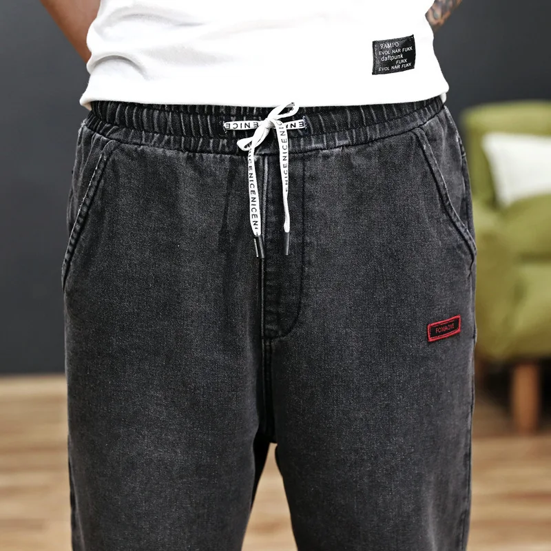 Высококачественные мужские штаны в стиле хип-хоп, мужские повседневные спортивные штаны с завязками, длинные штаны, большие размеры, уличная одежда, 28-42