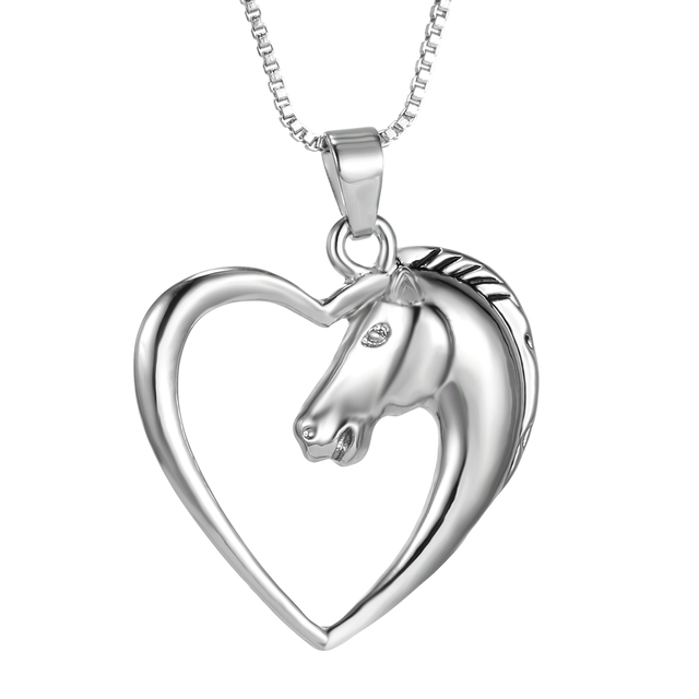 Cute Animal Horse Pendant Necklace For Women Dainty Silver Color Chain Clothing Costume Jewelry Accessories Wholesale