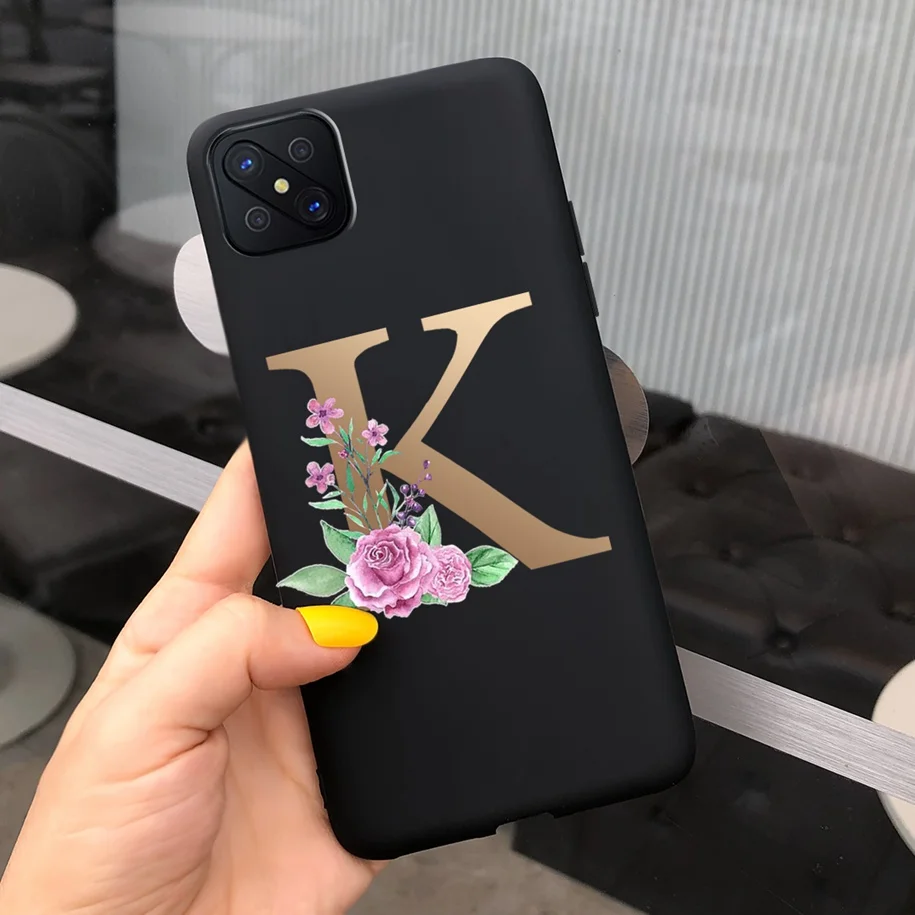 Cute Letters Soft TPU Phone Case - Simple Black Pink Back Cover