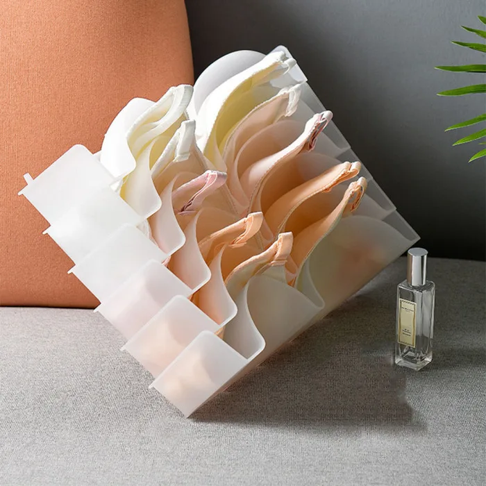 6pcs Bra Storage Box Bra Box Closet Underwear Organizer Drawer Divider Plastic Bras Underwear GQ999