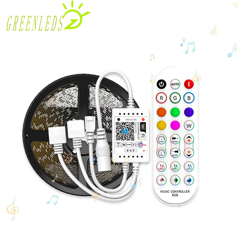 Светодиодные ленты 10 м SMD5050 IP20 RGB цветные с Wi-Fi контроллером включая комплект