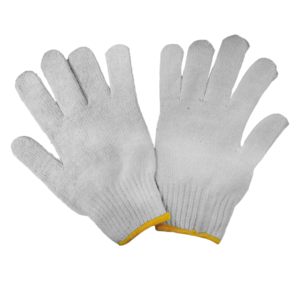 

Pack of 12 Pairs White Protective Cotton Knit Work Gloves, 720g Roving