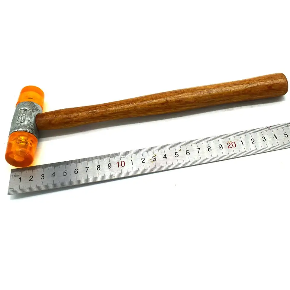 Maillet Marteau De Bijoutier FindingKing Double Tête Nylon, Manche Bois, 10 Pouces