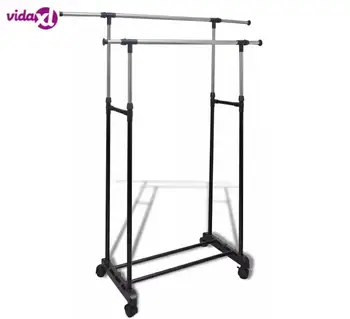 

Vidaxl Door Clothes Wardrobe Double Carrying On 4 Casters Lightweight, Strong And Stable To Carry Or Move Your Wardrobe
