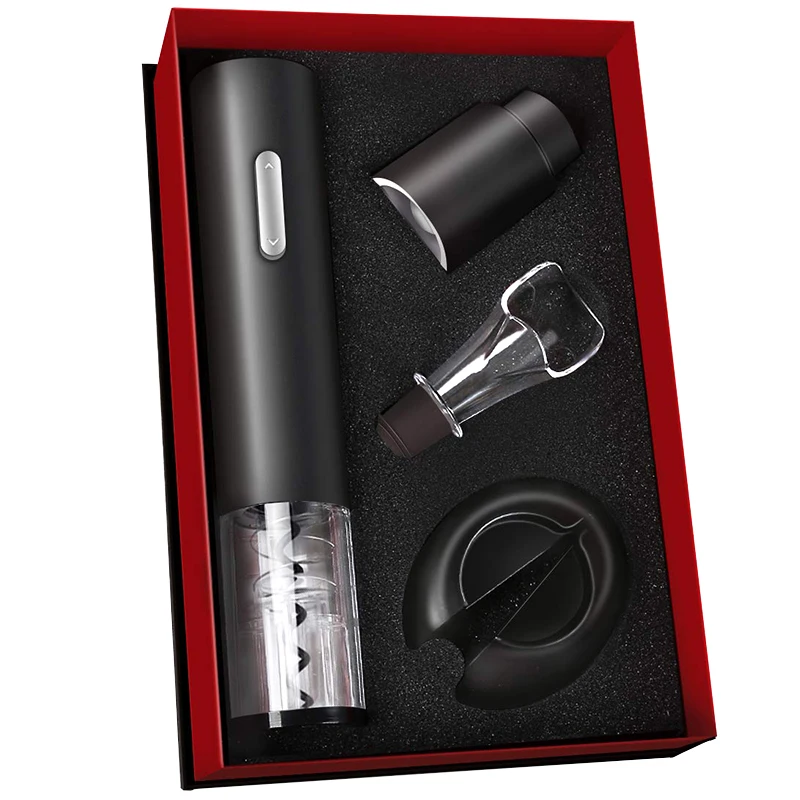 Electric Wine Opener Battery Powered Cordless Wine Opener With Foil Cutter Vacuum Wine Stopper And Wine Pourer,Christmas Set Hol