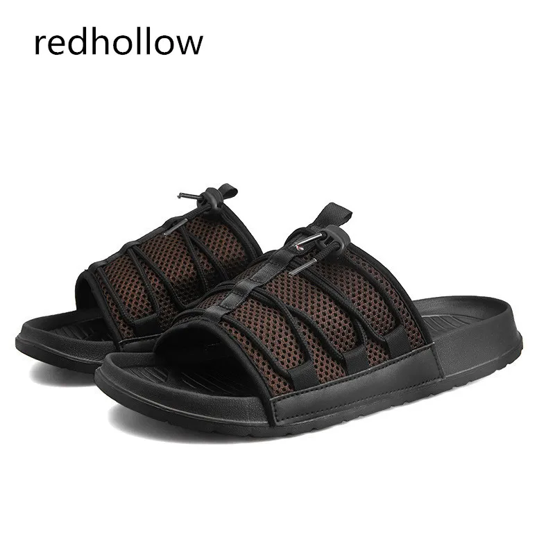 

Fashion Men's Summer Shoes Breathable Mesh Mens Slippers Slip On footwear man Slippers beach sandals