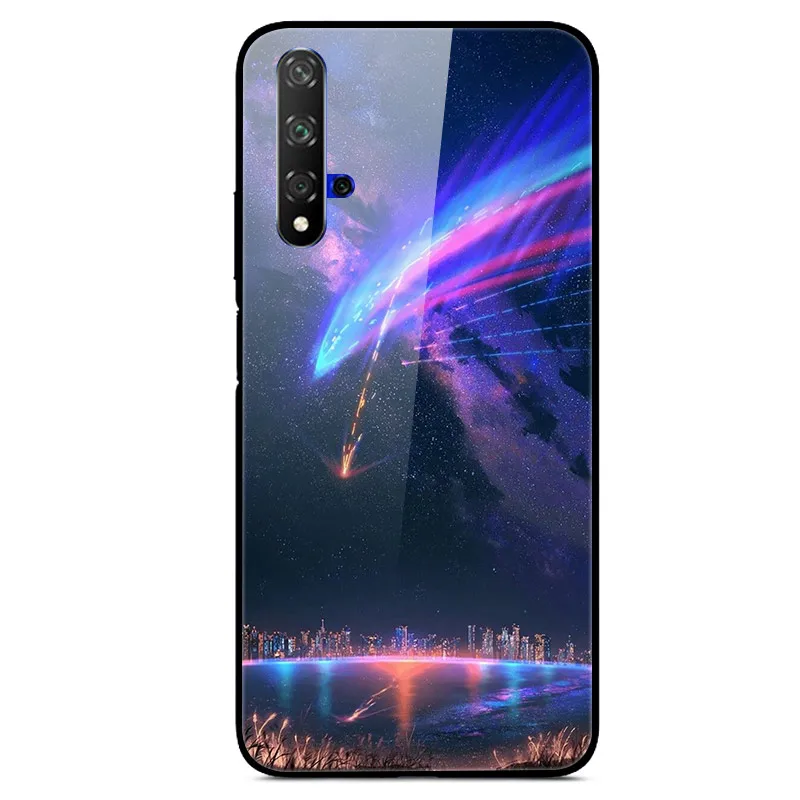 3D Cat Print Tempered Glass Phone Case Cover