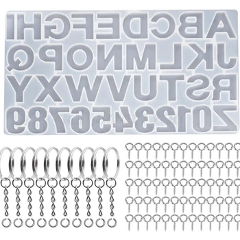 

1 Set Crystal Epoxy Resin Mold Alphabet Letter Number Keychain Pendant Casting Silicone Mould DIY Crafts Jewelry Making Tools