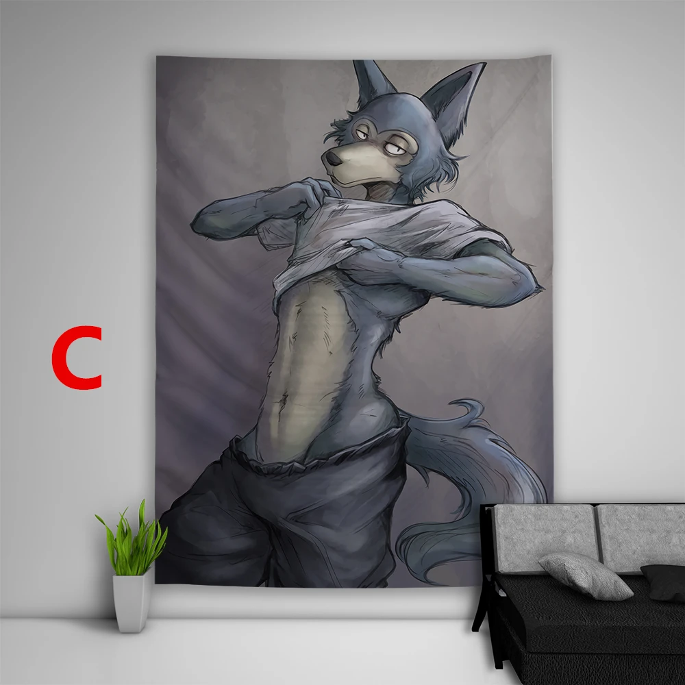 C Beastars гобелен искусство настенный диван стол покрывало для кровати домашний декор в общежитии подарок - Цвет: C