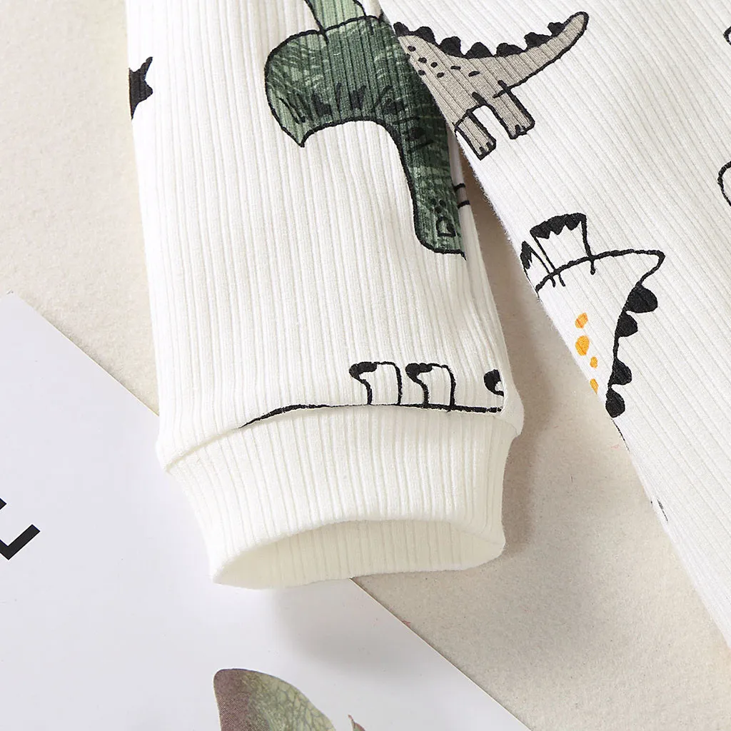 Детские комбинезоны с принтом динозавра; комбинезон с длинными рукавами для маленьких мальчиков и девочек; Детский костюм с рисунком; комбинезон; одежда для малышей