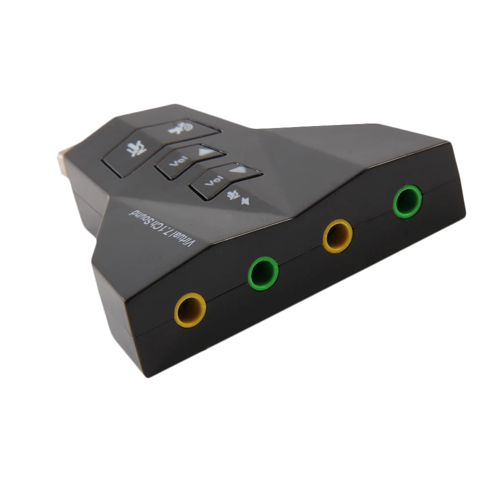 Виртуальная 7,1 канальная Звуковая карта адаптер для ноутбука ПК микрофон 3,5 мм интерфейсы USB микрофонный Динамик адаптер простое использование