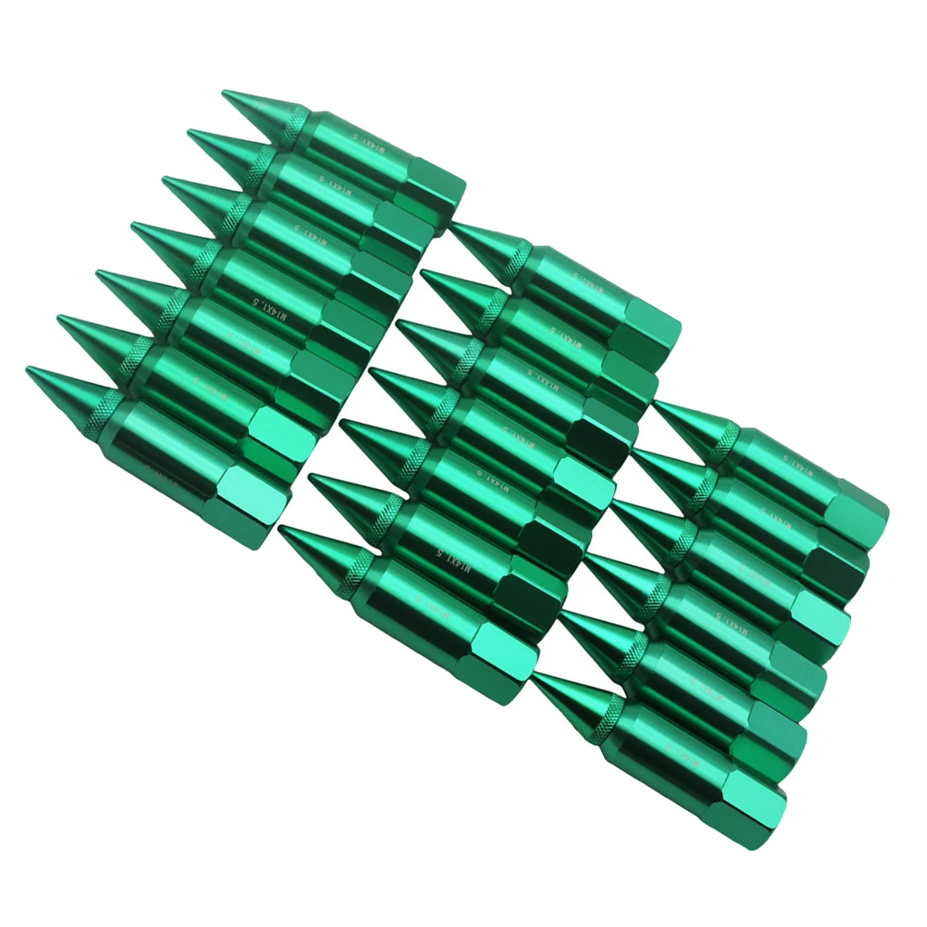 20 PIECES M14X1.25 Lug Nuts  Extended Tuner Aluminum Wheels Rims Cap