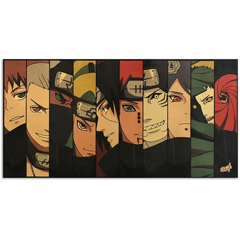 

Classic Cartoon Naruto Bars Drawing Poster Adornment Vintage Poster Retro Wall Sticker 50X35cm