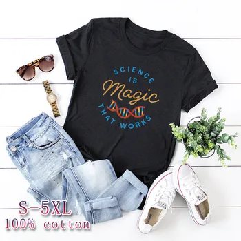 

Plus Size S-5XL New Magic Print T Shirt Women Shirts 100%Cotton O Neck Short Sleeve Tees Summer T-Shirt Pink Tops TShirt Women